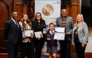 The winners who were able to attend, with their awards.