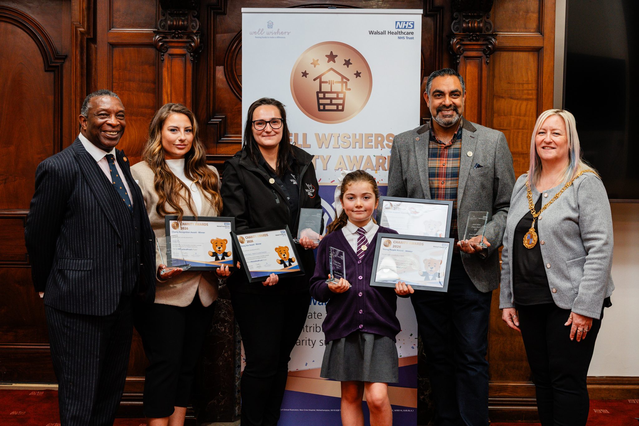The winners who were able to attend, with their awards.