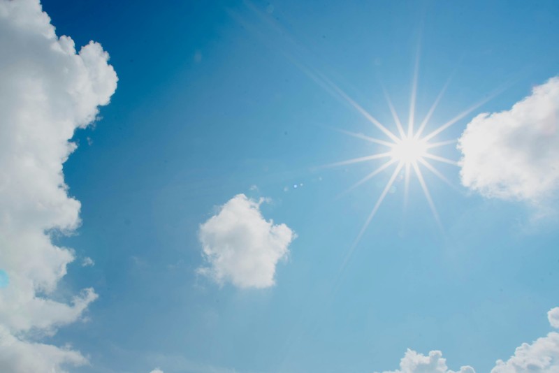 Sun in blue sky
