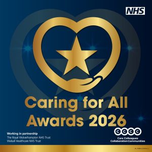 Caring for All Awards 2026 blue and gold branding.