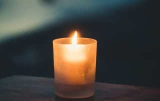 A candle lit to mark Baby Loss Awareness Week.
