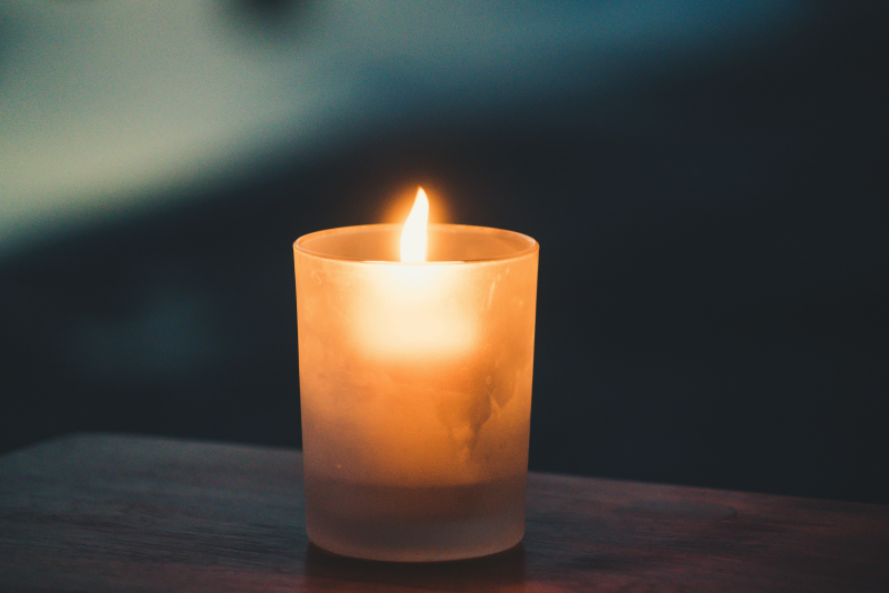A candle lit to mark Baby Loss Awareness Week.