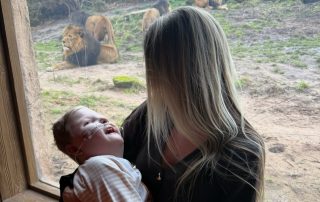 Jude and Mom with Lions