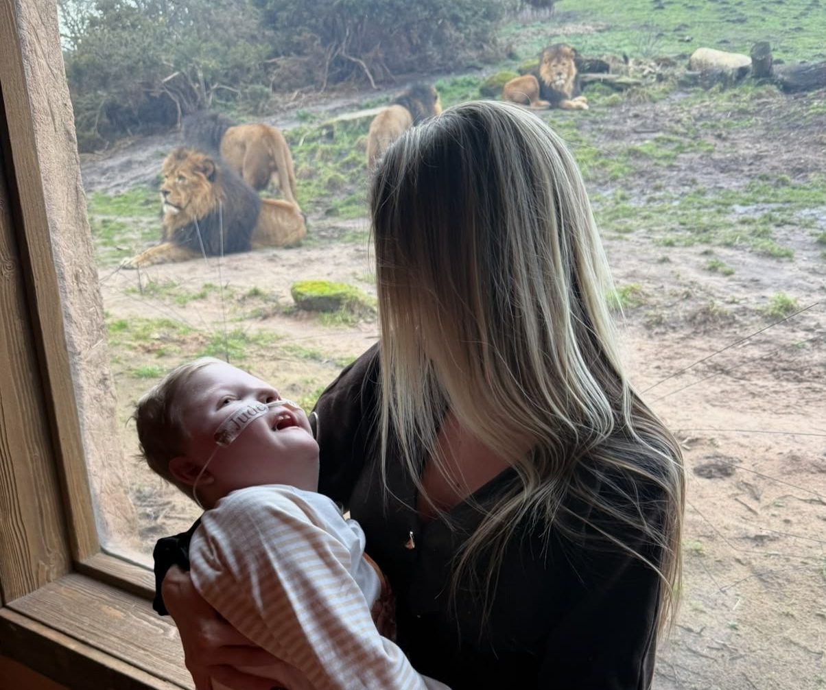 Jude and Mom with Lions